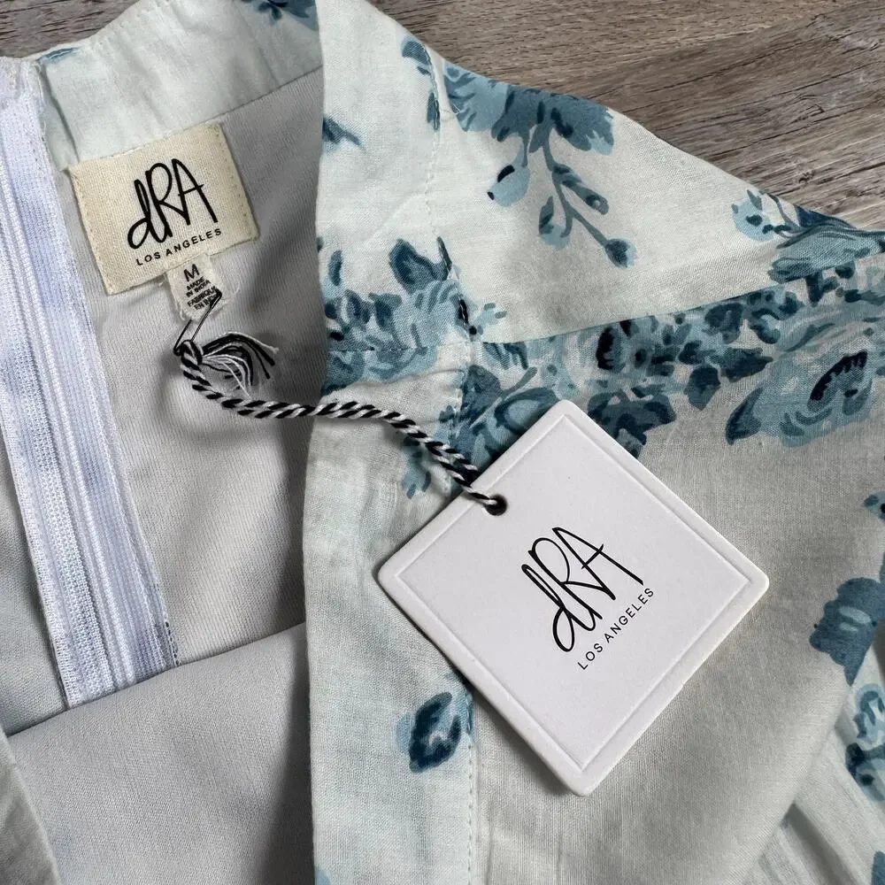 NWT dRA Los Angeles Blue Floral Midi Skirt Coquette Cottagecore Medium